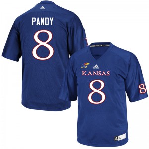 Men's Kansas Jayhawks Anthony Pandy #8 Royal Embroidery Jerseys 523631-506