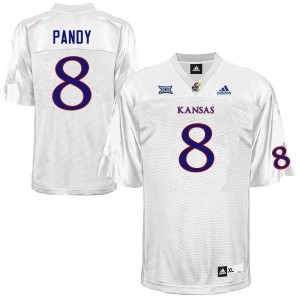 Mens Kansas Jayhawks Anthony Pandy #8 Player White Jersey 285449-276