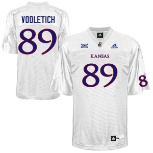 Men's Kansas Jayhawks Brice Vooletich #89 White University Jerseys 469254-451