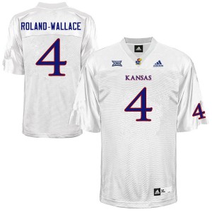 Men Kansas Jayhawks Christian Roland-Wallace #4 White University Jerseys 762250-110