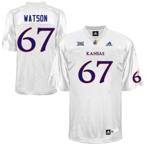 Mens Kansas Jayhawks David Watson #67 Embroidery White Jerseys 524686-805