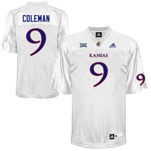 Mens Kansas Jayhawks Day Day Coleman #9 Official White Jerseys 528600-806