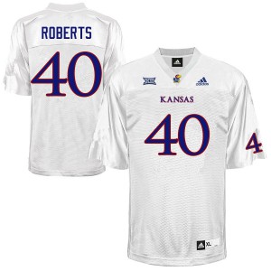 Men's Kansas Jayhawks Eric Roberts #40 White College Jersey 871547-666