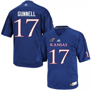 Men Kansas Jayhawks Grant Gunnell #17 Stitched Royal Jersey 584830-404