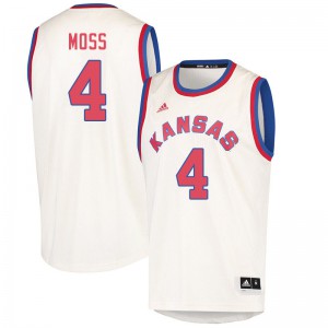 Men's Kansas Jayhawks Isaiah Moss #4 Cream Basketball Jerseys 596553-748