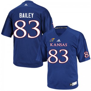 Men's Kansas Jayhawks Jailen Bailey #83 NCAA Royal Jersey 588710-743