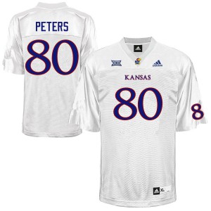 Men Kansas Jayhawks Jake Peters #80 Official White Jersey 922823-893