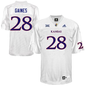 Men Kansas Jayhawks Maurice Gaines #28 White Official Jerseys 158864-605