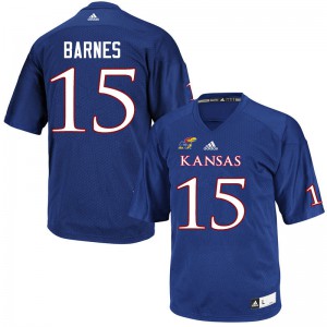 Men's Kansas Jayhawks McKenzie Barnes #15 University Royal Jerseys 264046-799
