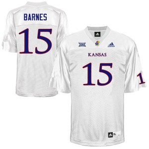 Men Kansas Jayhawks McKenzie Barnes #15 White University Jerseys 198549-701