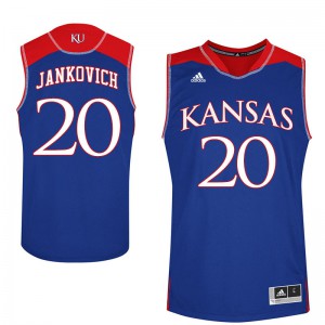 Men Kansas Jayhawks Michael Jankovich #20 Royal Embroidery Jersey 117551-130