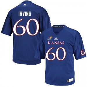 Men Kansas Jayhawks Mykee Irving #60 College Royal Jerseys 671987-570