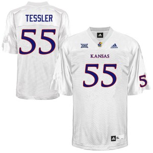 Men's Kansas Jayhawks Rexx Tessler #55 Stitch White Jersey 699892-855