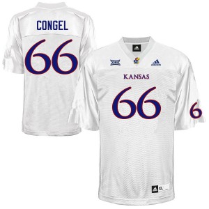 Men's Kansas Jayhawks Robert Congel #66 NCAA White Jerseys 314124-373