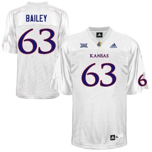 Men's Kansas Jayhawks Steven Bailey #63 Official White Jersey 769289-237