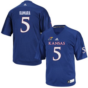 Men's Kansas Jayhawks Azur Kamara #5 Stitched Royal Jersey 981085-446