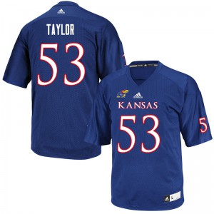 Men Kansas Jayhawks Caleb Taylor #53 Royal University Jerseys 117974-830