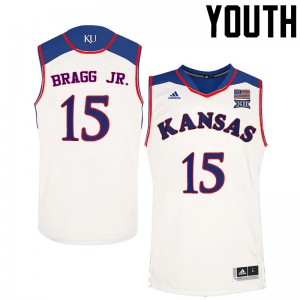Youth Kansas Jayhawks Carlton Bragg Jr. #15 Embroidery White Jerseys 407259-484