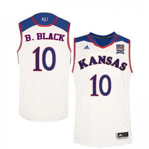 Mens Kansas Jayhawks Charles B. Black #10 White Basketball Jersey 262100-779