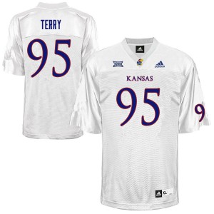 Men's Kansas Jayhawks DaJon Terry #95 Stitch White Jersey 798025-885