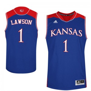 Men's Kansas Jayhawks Dedric Lawson #1 Royal Stitched Jersey 455602-538