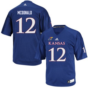 Men's Kansas Jayhawks Dexter McDonald #12 Royal Embroidery Jersey 827415-716