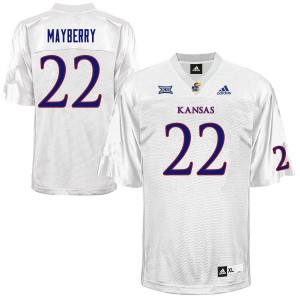 Men's Kansas Jayhawks Duece Mayberry #22 Stitch White Jersey 236412-133