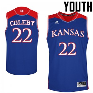 Youth Kansas Jayhawks Dwight Coleby #22 Blue Official Jerseys 662475-130