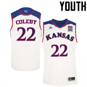 Youth Kansas Jayhawks Dwight Coleby #22 White NCAA Jerseys 532798-749