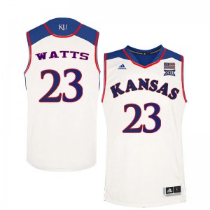 Men's Kansas Jayhawks Eboni Watts #23 White Stitched Jerseys 225358-134