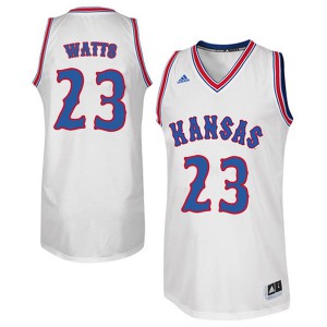 Men's Kansas Jayhawks Eboni Watts #23 Retro Throwback White Stitch Jerseys 709816-543