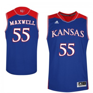 Mens Kansas Jayhawks Evan Maxwell #55 Basketball Blue Jerseys 220851-441