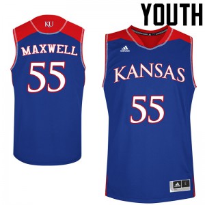 Youth Kansas Jayhawks Evan Maxwell #55 Alumni Blue Jerseys 165097-425