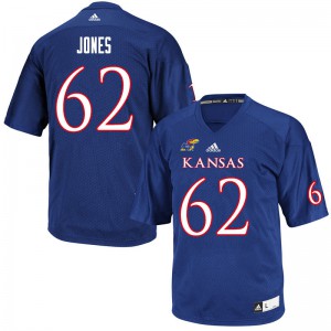 Mens Kansas Jayhawks Garrett Jones #62 Royal High School Jersey 996490-592