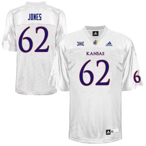 Men Kansas Jayhawks Garrett Jones #62 White Embroidery Jersey 599264-823