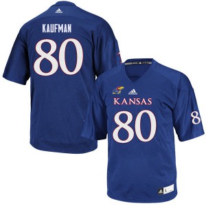 Men's Kansas Jayhawks Hunter Kaufman #80 Royal Alumni Jersey 298378-444