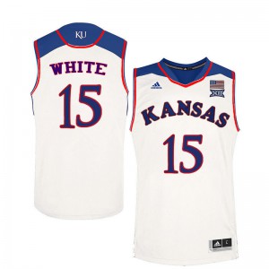 Men's Kansas Jayhawks Jo Jo White #15 Stitched White Jerseys 932893-397
