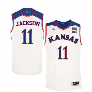 Men Kansas Jayhawks Josh Jackson #11 Stitched White Jersey 955281-912