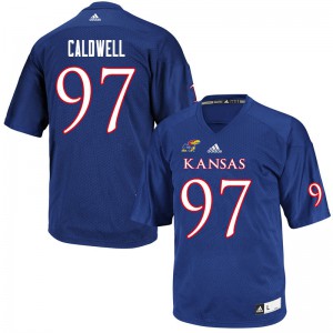 Men's Kansas Jayhawks Kenean Caldwell #97 Royal Embroidery Jerseys 936163-368