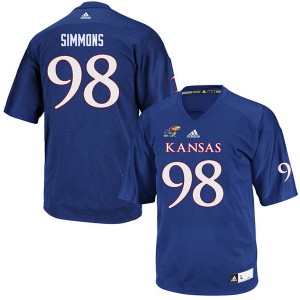 Men Kansas Jayhawks KeyShaun Simmons #98 Official Royal Jersey 482520-777