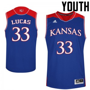 Youth Kansas Jayhawks Landen Lucas #33 Blue Official Jersey 354536-982