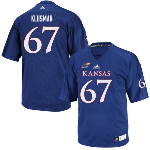 Men's Kansas Jayhawks Logan Klusman #67 College Royal Jerseys 395239-817