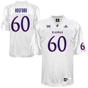 Men's Kansas Jayhawks Luke Hosford #60 NCAA White Jersey 235621-741