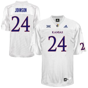 Men's Kansas Jayhawks Malik Johnson #24 Embroidery White Jersey 202152-312
