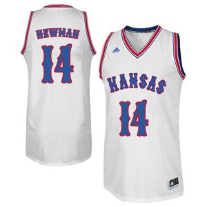 Men's Kansas Jayhawks Malik Newman #14 Retro Throwback White Embroidery Jersey 992383-476