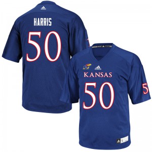 Mens Kansas Jayhawks Marcus Harris #50 NCAA Royal Jerseys 443603-920