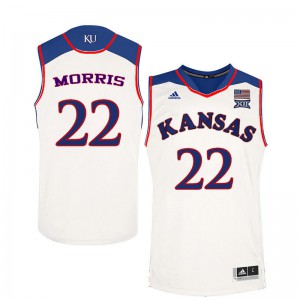 Men's Kansas Jayhawks Marcus Morris #22 White College Jerseys 772075-864