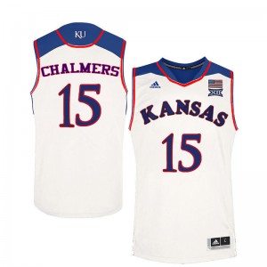 Mens Kansas Jayhawks Mario Chalmers #15 White Stitched Jerseys 918416-768