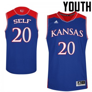 Youth Kansas Jayhawks Tyler Self #20 Blue University Jerseys 814025-527