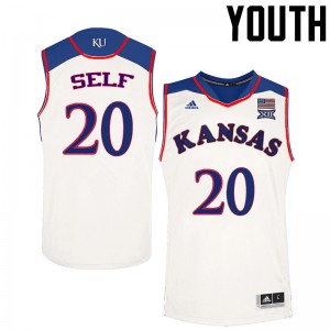 Youth Kansas Jayhawks Tyler Self #20 White Basketball Jersey 334782-930